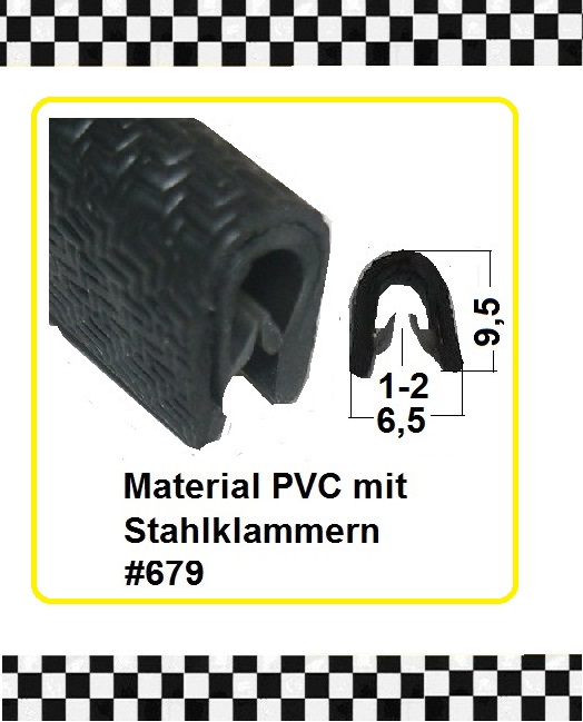 1m Kantenschutz schwarz mit Metallkern selbstklemmen - staufenbiel-berlin