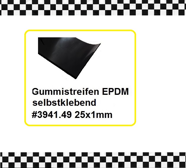 3m Gummistreifen EPDM selbstklebend 25x1mm € 1,95/m - staufenbiel-berlin